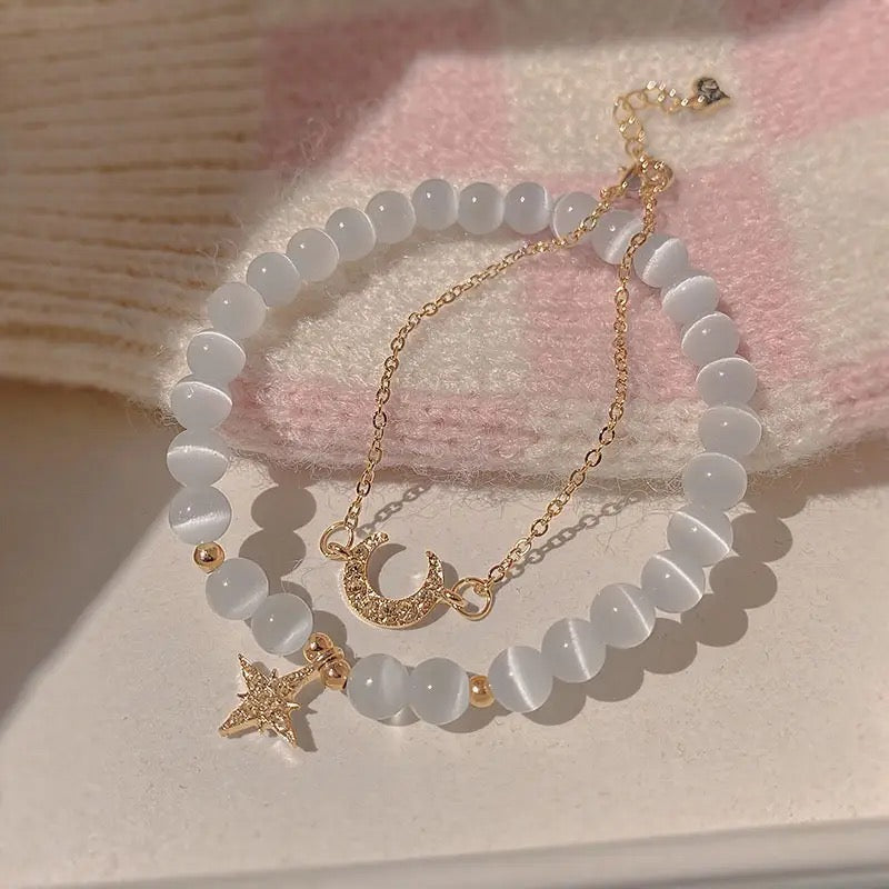 Pearl Star Crescent Bracelet