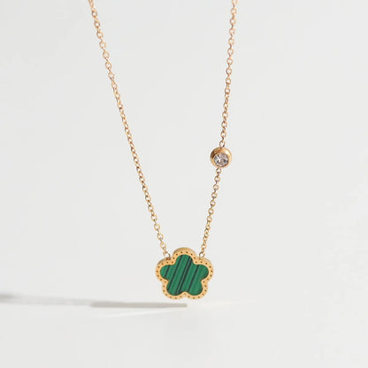 Five Leaf Flower Pendant Necklace