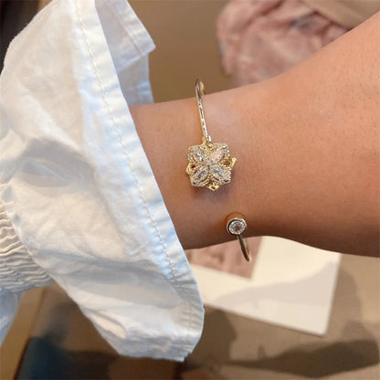 Rotatable Zircon Flower Bracelet