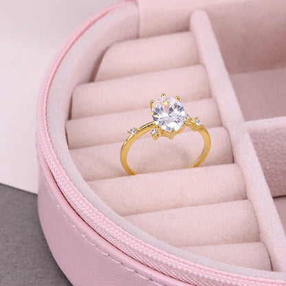 Oval Zircon Gold Ring