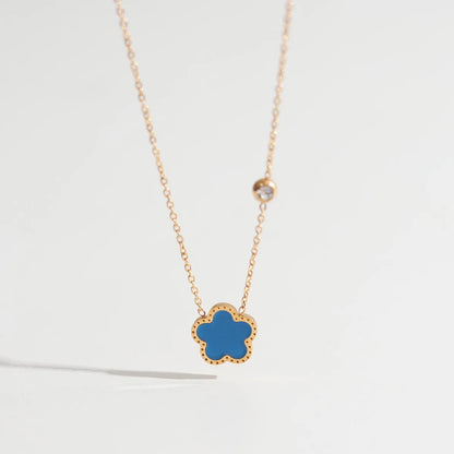 Five Leaf Flower Pendant Necklace