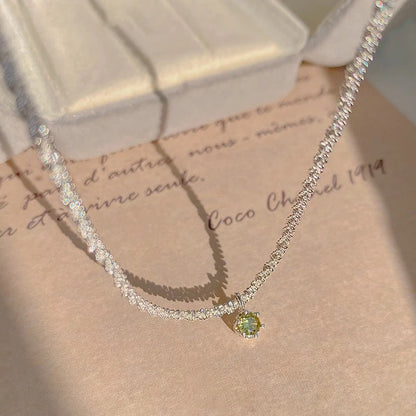 Green Zircon Pendant Necklace