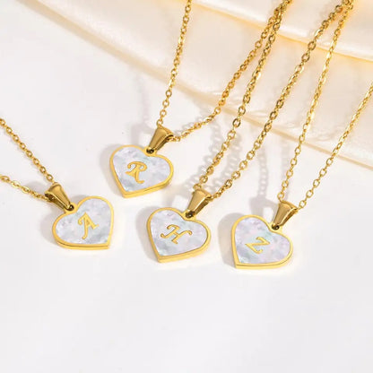 Heart Letter Pendant Necklace