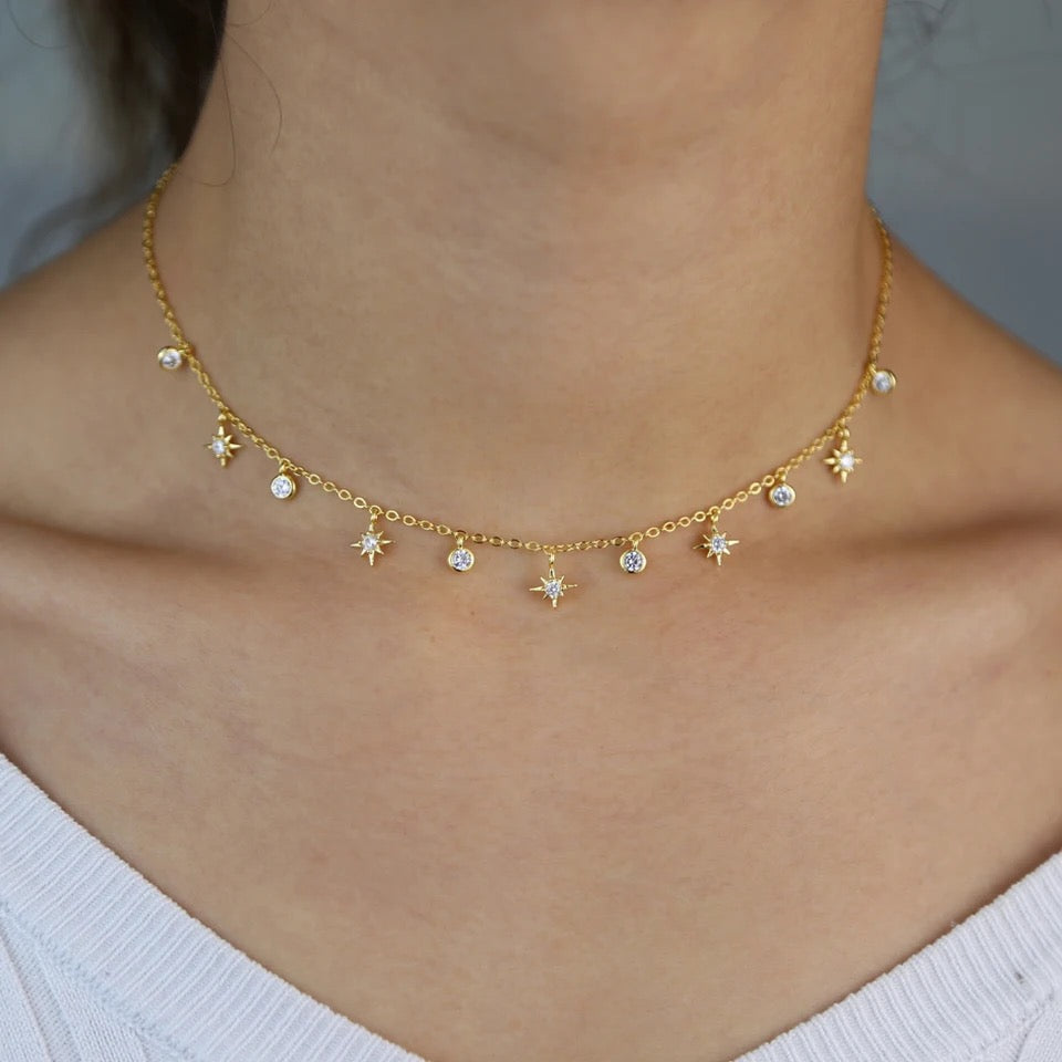 Star Charm Choker Necklace