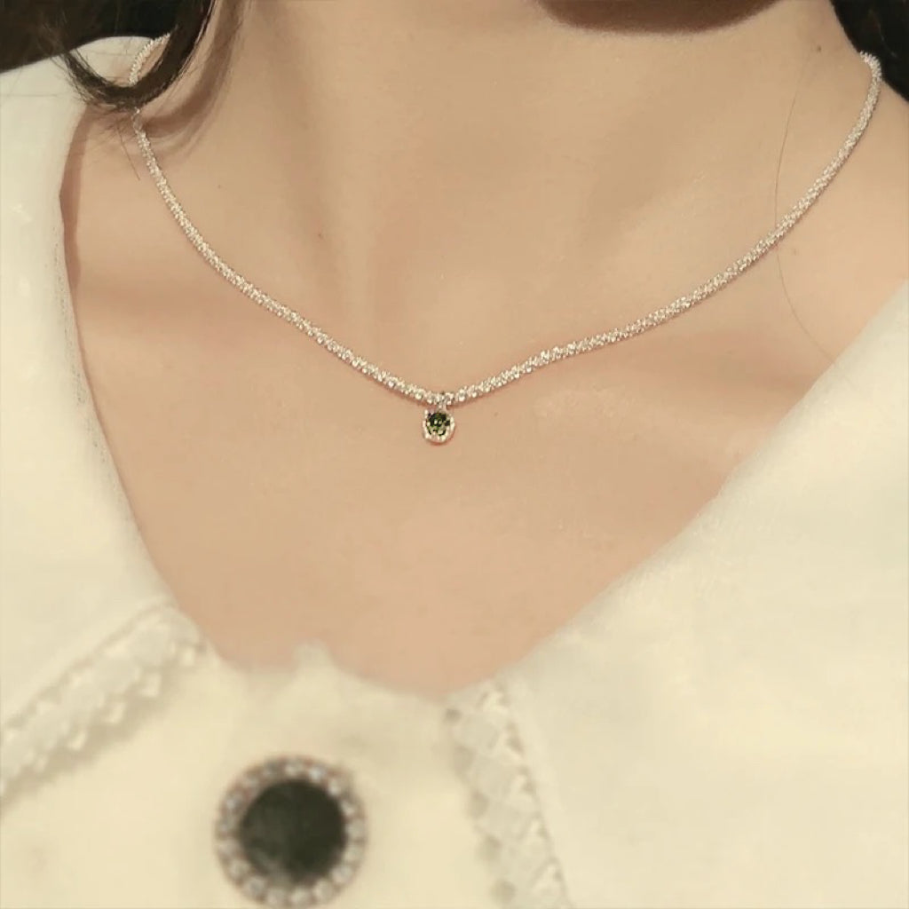 Green Zircon Pendant Necklace