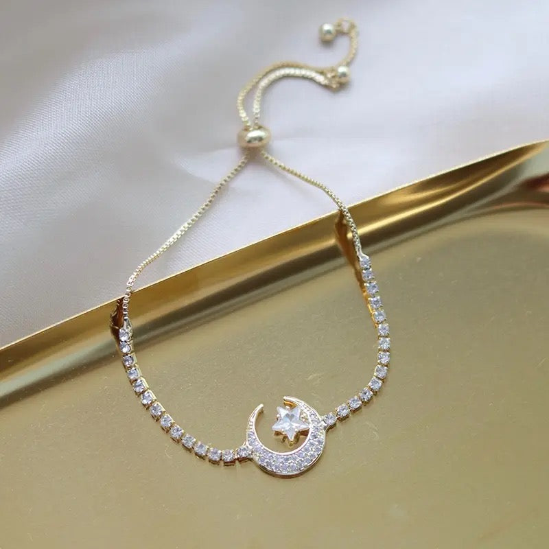 Crescent Star Zircon Bracelet