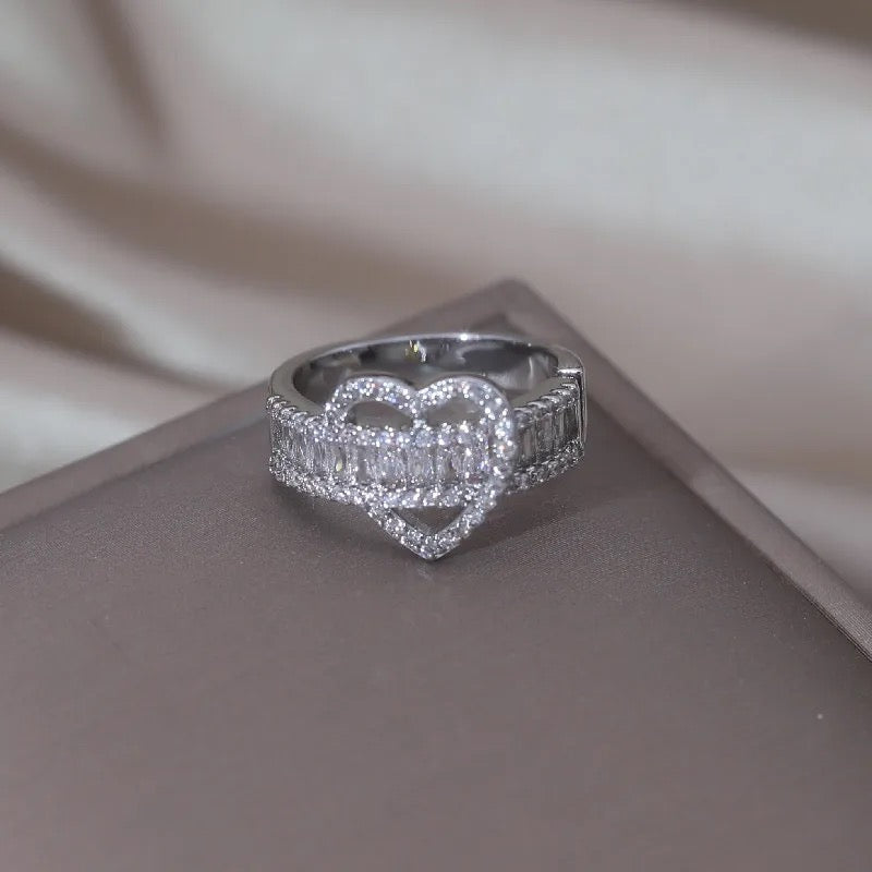 Love Heart Zircon Ring